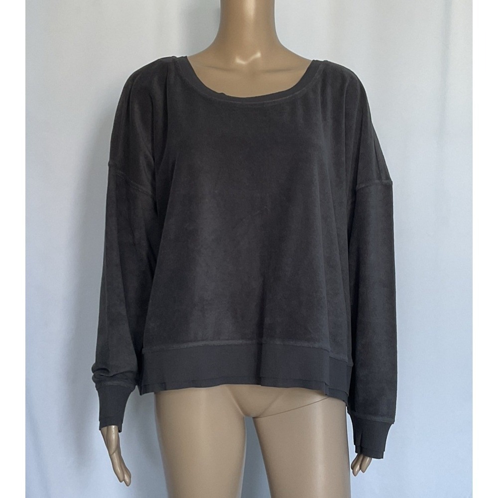 JoyLab‎ terry cloth open back pullover sweatshirt  Brown Size L